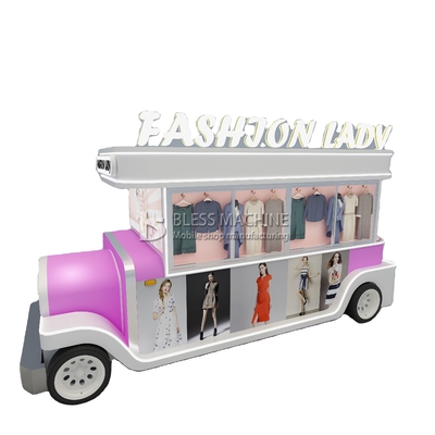 Largura personalizada 1500kg Vestuário móvel de roupas femininas Vans de caminhão carro de reboque para Outlet
