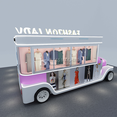 Largura personalizada 1500kg Vestuário móvel de roupas femininas Vans de caminhão carro de reboque para Outlet
