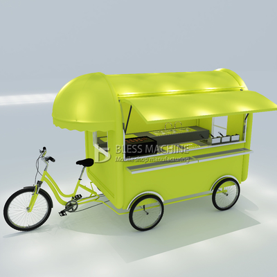Multipurpose Mobile Fast Food Snack Beverage Pedal Bicicleta Triciclo para Snack Food 2022