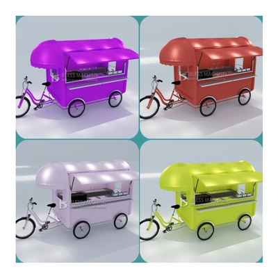 2022 Outlet Multipurpose Mobile Fast Food Snack Bebidas Bebidas Pedal Bicicleta Triciclo