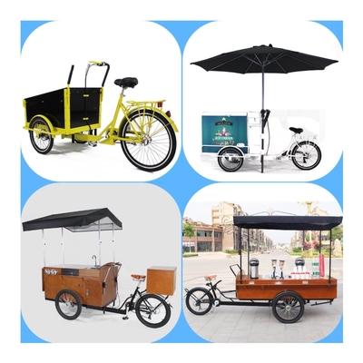 2022 Outlet Multipurpose Mobile Fast Food Snack Bebidas Bebidas Pedal Bicicleta Triciclo