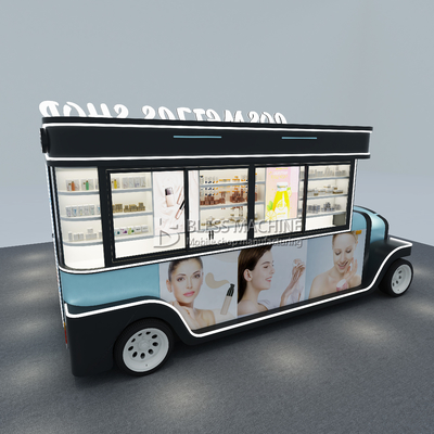 2023 Cosméticos Elétricos Móveis Personalizados Produto de Maquiagem Cuidados da Pele Carrinho Boutique Trailer