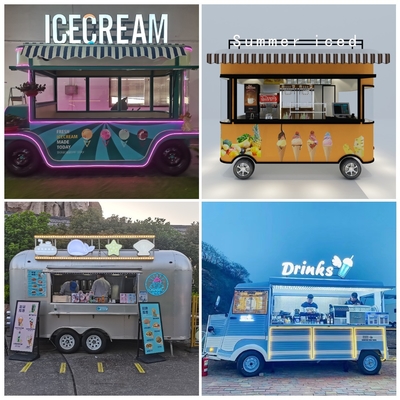 Outlet Mobile Sorvete Bebidas Alimentos Snack Van Trailer Boutique com capacidade de 1000kg