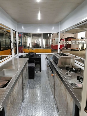 1000 kg 220V/50HZ Carrinho de comida de prata com banheiro e geladeira