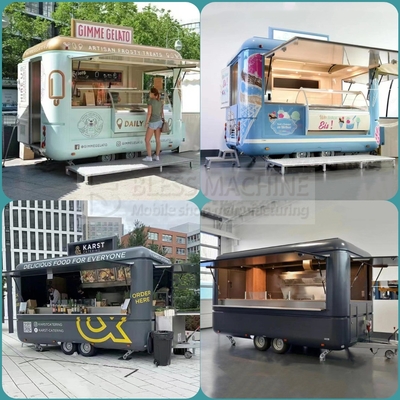 Aço inoxidável fast food snack bebida cerveja bebida sorvete café leite chá trailer bar cart