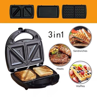 KJ-302 Máquina de sanduíches e waffles Panini para uso doméstico com características multifuncionais