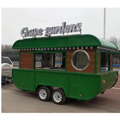 Low Investment Silver Commercial Mobile Food Trailer com funcionalidades multifuncionais