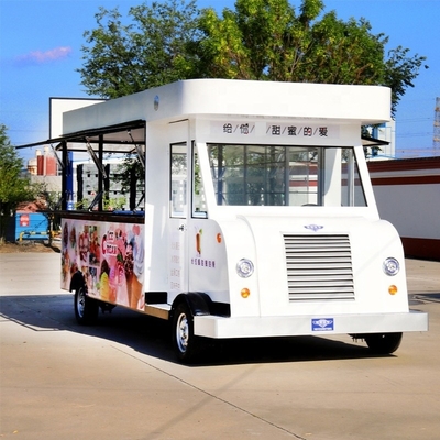Carrinho de alimentos móvel Caminhão de lanches elétricos para café da manhã rápido e frutas e legumes