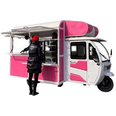 Carrinho de triciclo de alimentos caseiros personalizável de 2022 feito de placa de metal esculpida e aço inoxidável