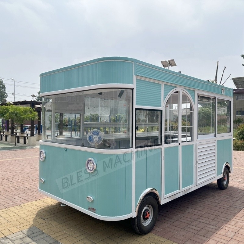 Street Mobile Mini HotDog Ice Cream Fast Food Cart Trailer com Rodas Pequeno Food Truck