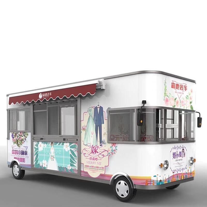 Caminhão de comida de rua elétrico de 220 V com design personalizável e 4 rodas