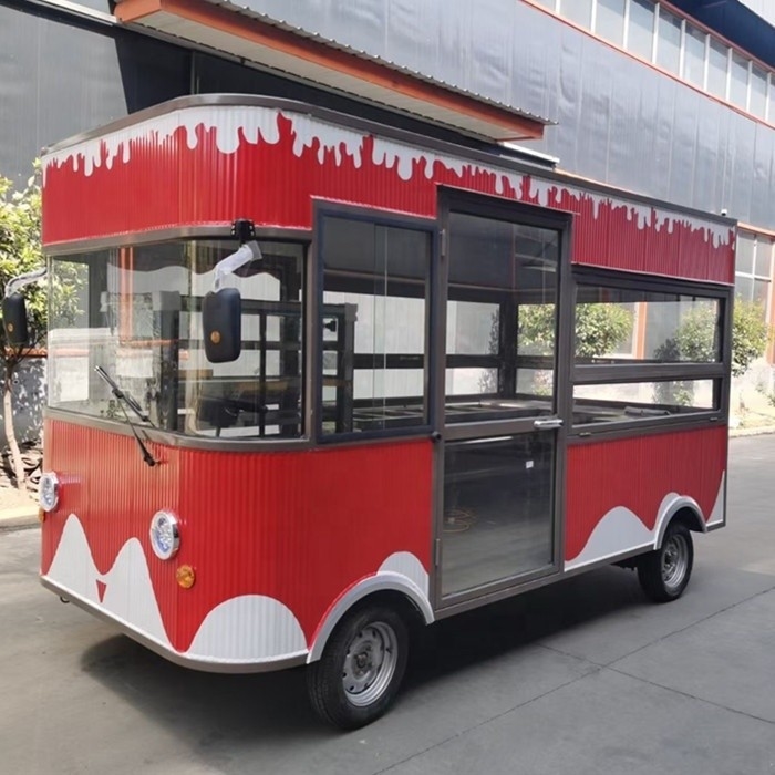 Máquinas de lanches antigas Caminhão de café de alimentos com tamanho de 3000*2100*2500MM e equipamento personalizado
