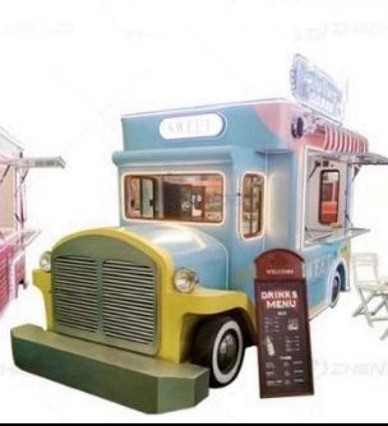 Caminhão de comida móvel de super desempenho com baixo investimento e sistema de água