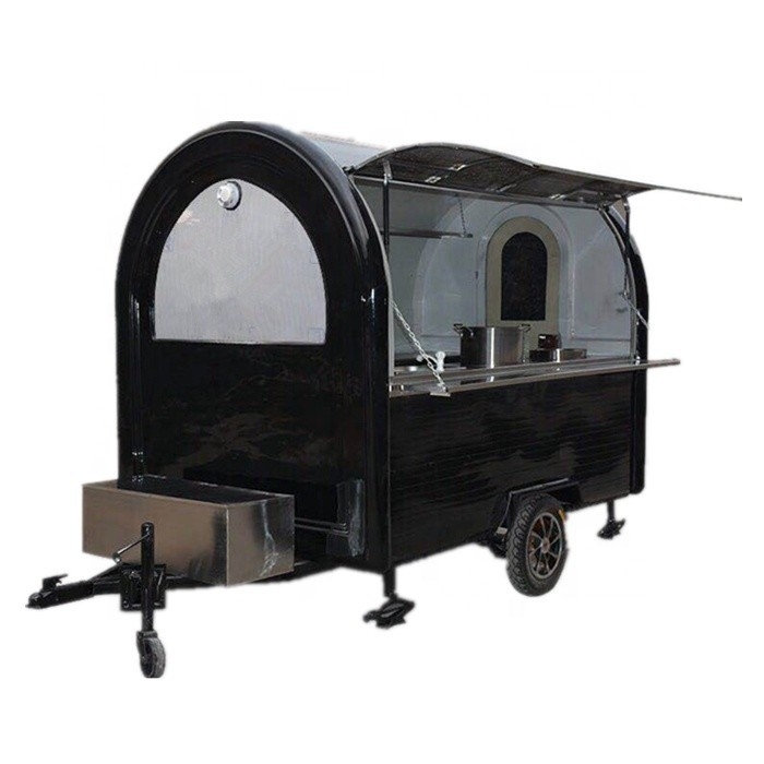 Fazer comida em movimento com o carro de café da cozinha completa Função de restaurante de reboque de alimentos