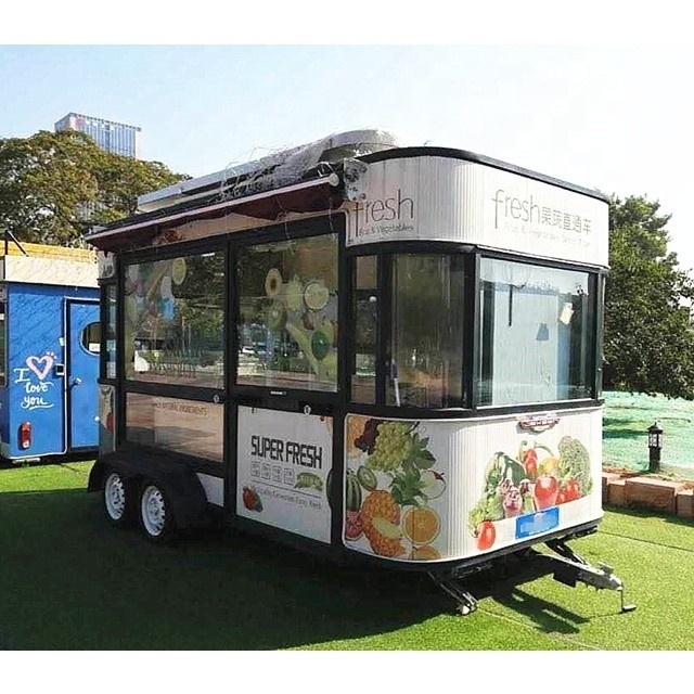 Trailer de comida de gelado de café para planta de processamento de frutas
