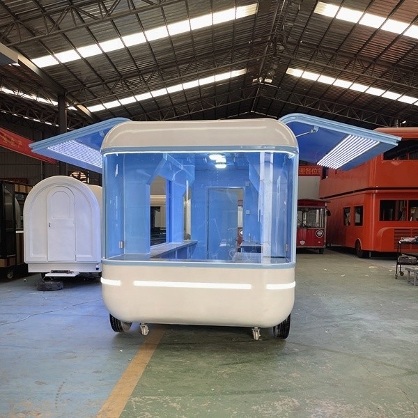 1000KG Mobiliário Snack Food Truck Gás Fast Food Cart Trailer Cozinha em fábrica