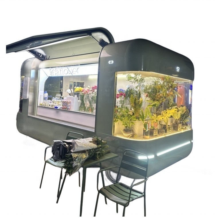 Trailers de comida de café para caminhões de fast food ao ar livre