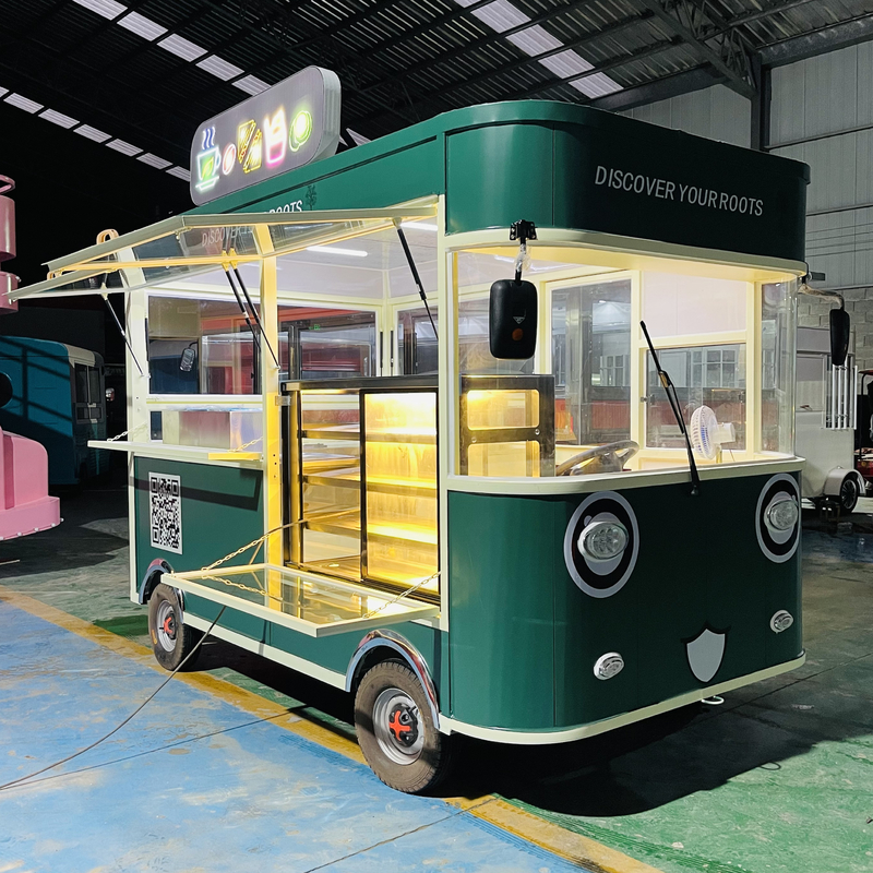 Bebida de frango frito e cola para caminhão de lanches móveis elétricos em óleo de cozinha