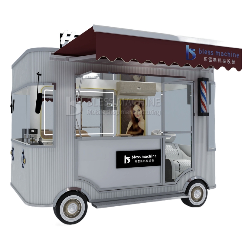 Eletricidade móvel de corte de cabelo salão barbeiro loja estilo design van caminhão carro de reboque 2023 Outlet