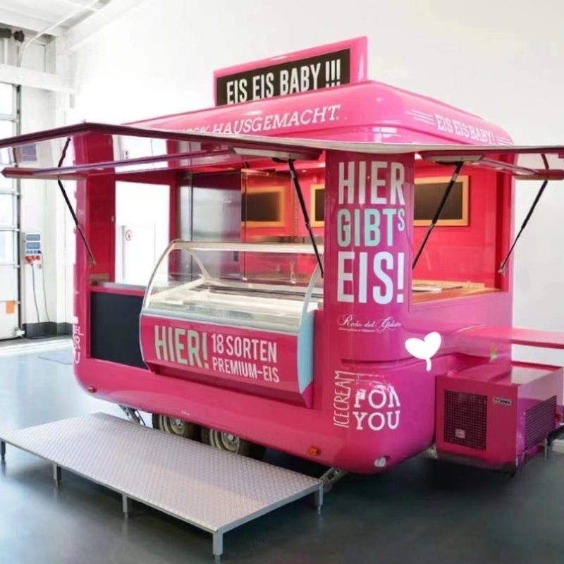 Carrinho de cachorros-quentes Sorvete Bar de cerveja e refrigerantes Caminhão de comida móvel de 600 kg a 1400 kg