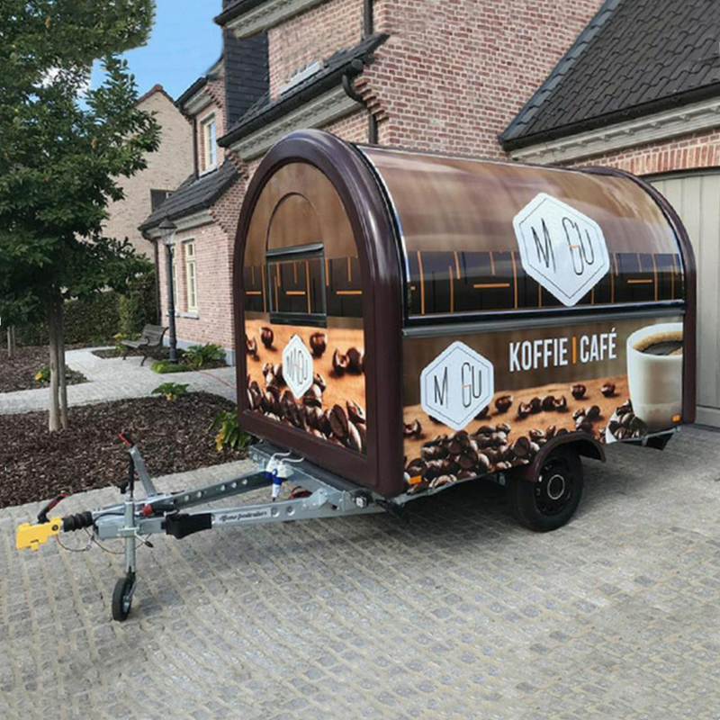 Mobile Café Leite Chá Fast Food Snack Reboque Carrinho de Trailers para produtos lácteos Acessível