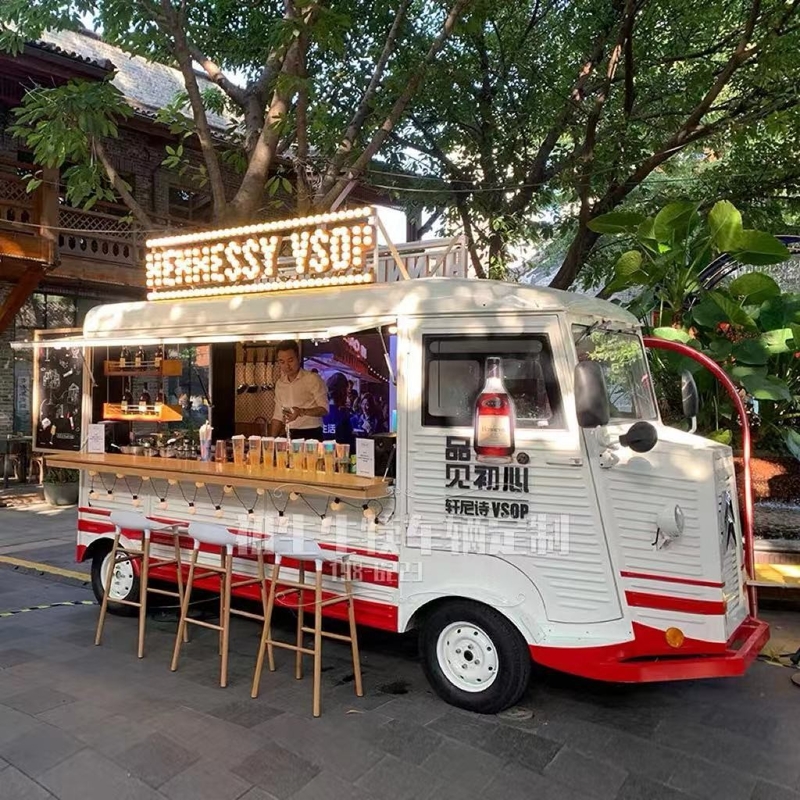 Caminhão de comida de ônibus Citroën personalizado para hambúrgueres de café de rua batatas fritas e sorvete