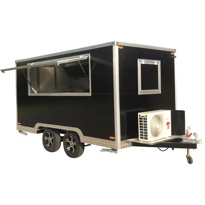 110v/220v Instalações de processamento de carne Trailers de crêpe motorizados Food Truck Café com cozinha completa