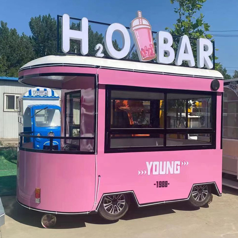 110v/220v Voltagem 2022 Mobile Food Snack Sorvete Bebida Fria Café Chá Leite Van Truck Boutique