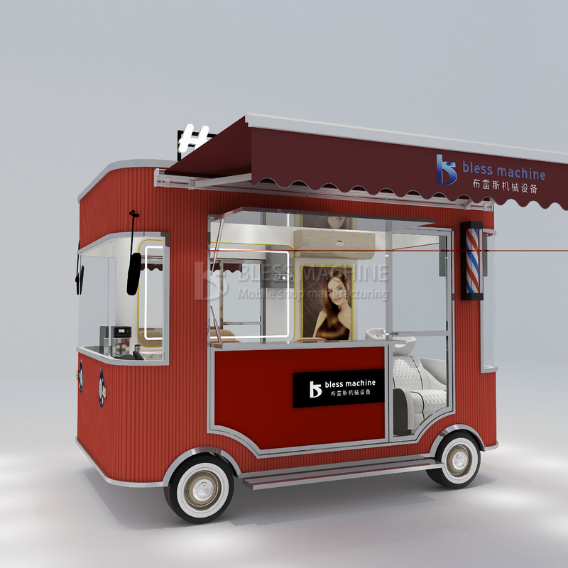 1000kg Elétrico Móvel Corte de cabelo Barbear Perm estilo Salão Barbeiro Loja Van Truck Trailer