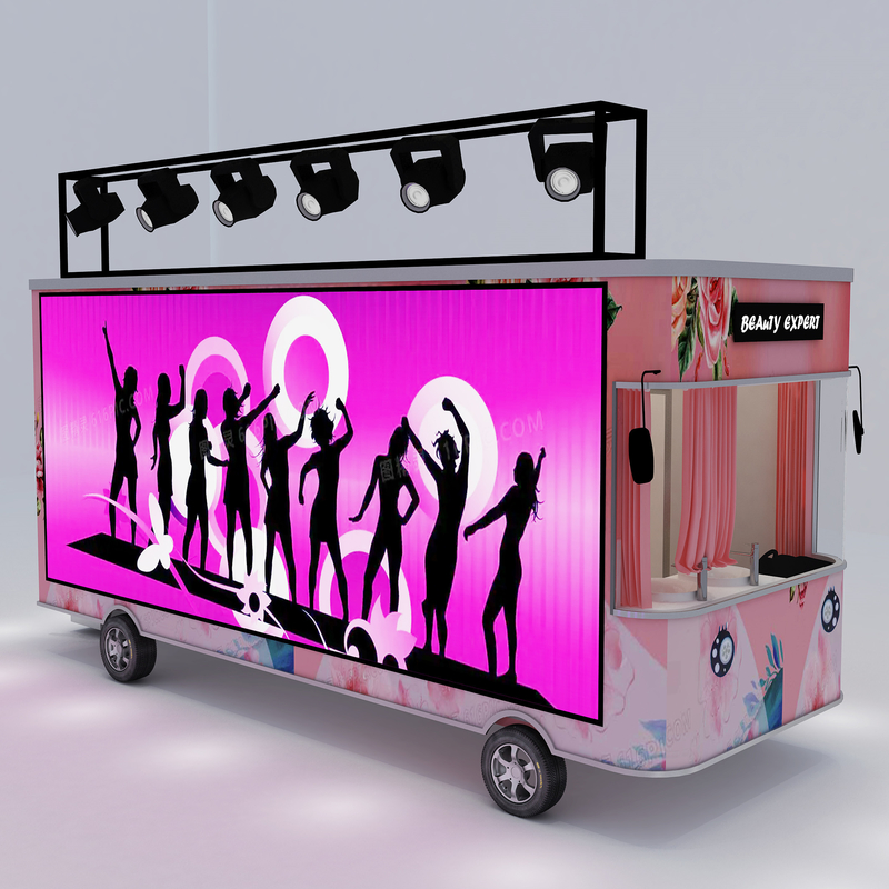 Outlet Electric Mobile T-show Roupa Calçado Saco Chapeuzinho Maquiagem Modelagem Van Truck Trailer
