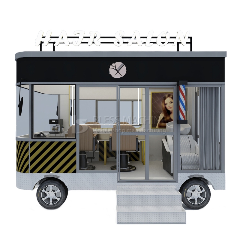 3.0kw Elétrico móvel de corte de cabelo salão barbeiro loja estilo design Perm Van Carrinho de reboque