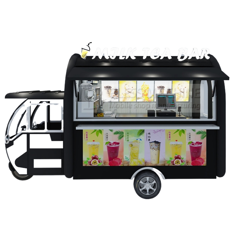 Milk Tea Bar Tricycle 2022 Triciclo elétrico para equipamento completo de máquinas no Outlet