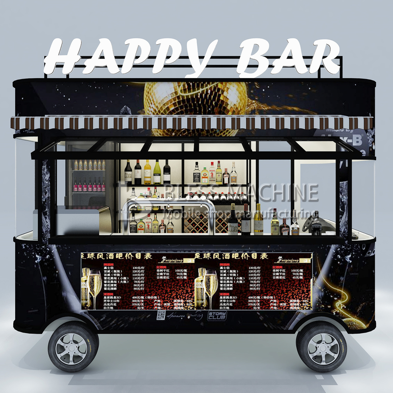 110v/220v Bar de bebidas de vinho elétrico móvel Van Carro de reboque para fazendas 2022