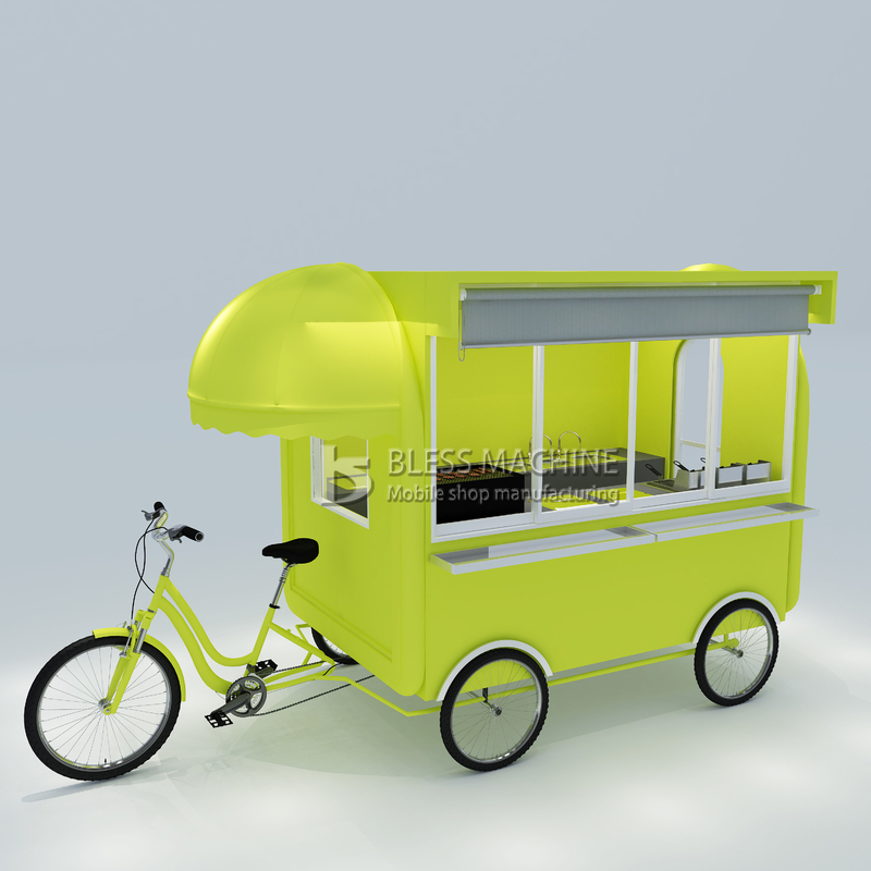 Multipurpose Mobile Fast Food Snack Beverage Pedal Bicicleta Triciclo para Snack Food 2022